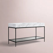 Caloria Double Washstand — FORGED LRON / Italian Carrara marble / OVAL-60