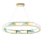 Marin Oval Colorful Crystal Chandelier Lighting 42“