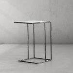 Thaddeus Tempered Glass C-Shaped Side Table