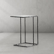 Thaddeus Tempered Glass C-Shaped Side Table