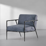 Thaddeus Retro Silver Iron Frame Track Armchair