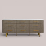 Favera Nine-Drawer Dresser — SMOKE / CARRARA
