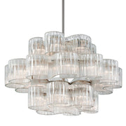 Riva 24 Light Large Organic Ribbed Glass Chandelier 45
