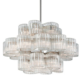 Riva 24 Light Large Organic Ribbed Glass Chandelier 45