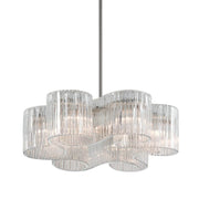 Riva 6 Light Organic Ribbed Glass Chandelier 27”D