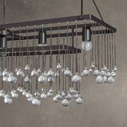 Aubrey Crystal Ball Rectangular Chandelier 47'' 60''