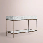 Caloria Extra-Wide Washstand — FORGED BRONZE / CARRARA / OVAL