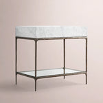 Caloria Washstand — FORGED BRONZE / CARRARA / RECTANGLE