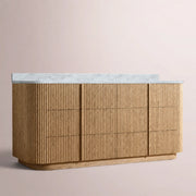 Ethoria Double Vanity — NATURAL OAK / CARRARA / RECTANGLE
