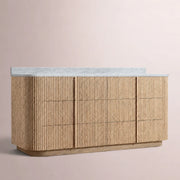 Ethoria Double Vanity — GREIGE OAK / CARRARA / RECTANGLE
