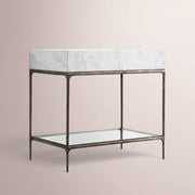 Caloria Washstand — FORGED BRONZE / CARRARA / OVAL