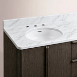 Liromelle Double Vanity — BLACK OAK / CARRARA / OVAL