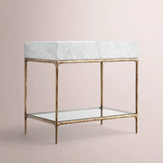 Caloria Washstand — FORGED BRASS / CARRARA / RECTANGLE