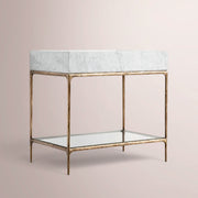 Caloria Washstand — FORGED BRASS / CARRARA / OVAL