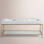 Caloria Double Washstand — FORGED BRASS / Italian Carrara marble / RECTANGLE-72