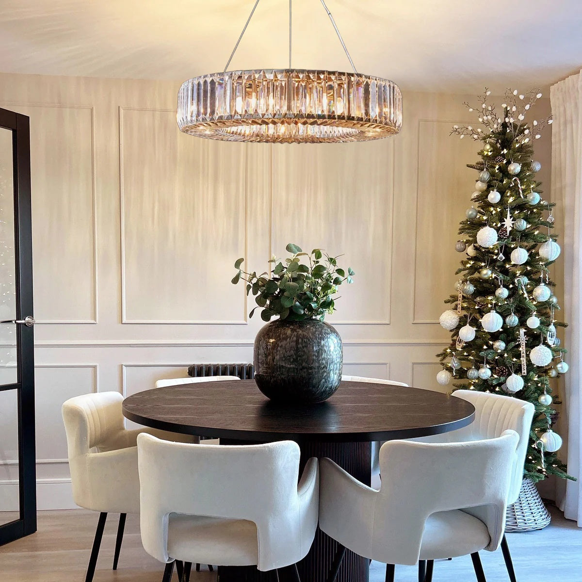 Kael Round Crystal Ring Chandelier 31"D -61"D