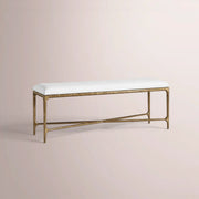 Caloria Fabric End-of-Bed Bench — FORGED BRASS / 48