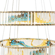 Marin Colorful 3 Tiers Round Crystal Chandelier