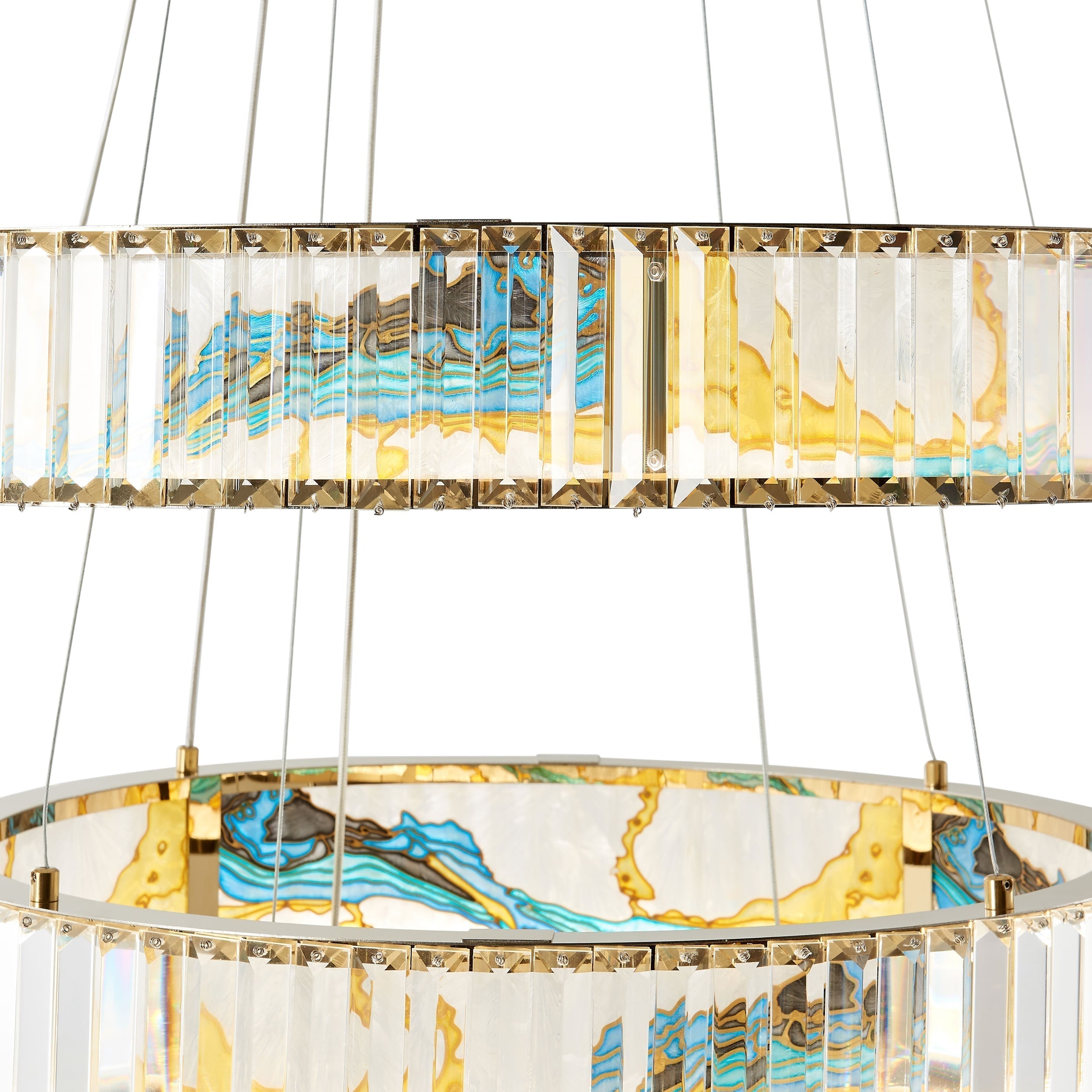 Marin Colorful 3 Tiers Round Crystal Chandelier