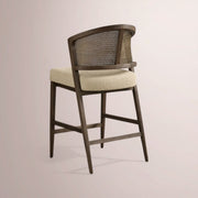 Aylora Armless Counter Stool — MOCHA & PROMISE ECRU