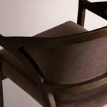 Aylora Upholstered Back Dining Arm Chair — MOCHA & BANKS MOCHA