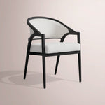 Aylora Upholstered Back Dining Arm Chair — BLACK DRIFTED & NOMAD SNOW
