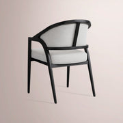 Aylora Upholstered Back Dining Arm Chair — BLACK DRIFTED & NOMAD SNOW