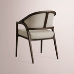 Aylora Upholstered Back Dining Arm Chair — MOCHA & PROMISE ECRU