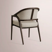Aylora Upholstered Back Dining Arm Chair — MOCHA & PROMISE ECRU