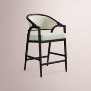 Aylora Upholstered Back Counter Stool — BLACK DRIFTED & NOMAD SNOW