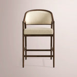 Aylora Upholstered Back Counter Stool — MOCHA & PROMISE ECRU