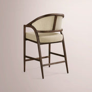 Aylora Upholstered Back Counter Stool — MOCHA & PROMISE ECRU