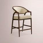 Aylora Upholstered Back Counter Stool — MOCHA & PROMISE ECRU
