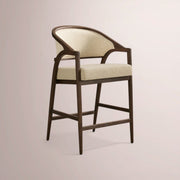 Aylora Upholstered Back Counter Stool — MOCHA & PROMISE ECRU