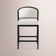 Aylora Upholstered Back Armless Counter Stool — BLACK DRIFTED & NOMAD SNOW