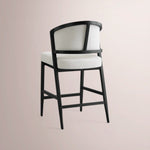 Aylora Upholstered Back Armless Counter Stool — BLACK DRIFTED & NOMAD SNOW