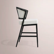 Aylora Upholstered Back Armless Counter Stool — BLACK DRIFTED & NOMAD SNOW