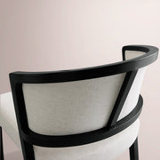 Aylora Upholstered Back Armless Counter Stool — BLACK DRIFTED & NOMAD SNOW