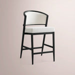 Aylora Upholstered Back Armless Counter Stool — BLACK DRIFTED & NOMAD SNOW