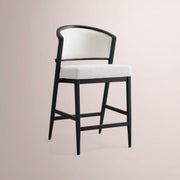 Aylora Upholstered Back Armless Counter Stool — BLACK DRIFTED & NOMAD SNOW