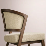 Aylora Upholstered Back Armless Counter Stool — MOCHA & PROMISE ECRU