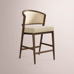 Aylora Upholstered Back Armless Counter Stool — MOCHA & PROMISE ECRU