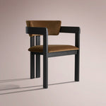 Revora Dining Arm Chair — VESUVIO BLACK & BANKS COCOA
