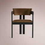 Revora Dining Arm Chair — VESUVIO BLACK & BANKS COCOA