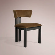 Revora Dining Side Chair — VESUVIO BLACK & BANKS COCOA