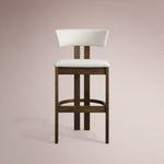 Revora Armless Stool — CINDER & MATERA CASHMERE / BAR STOOL
