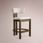 Revora Armless Stool — CINDER & MATERA CASHMERE / COUNTER STOOL