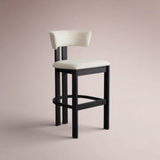 Revora Armless Stool — VESUVIO BLACK & MATERA CASHMERE / BAR STOOL