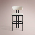 Revora Armless Stool — VESUVIO BLACK & MATERA CASHMERE / BAR STOOL
