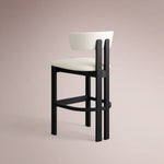 Revora Armless Stool — VESUVIO BLACK & MATERA CASHMERE / BAR STOOL